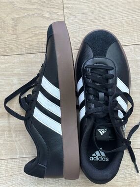 adidas Black Sneakers with White Stripes VL Court 3.0 Size 8.5